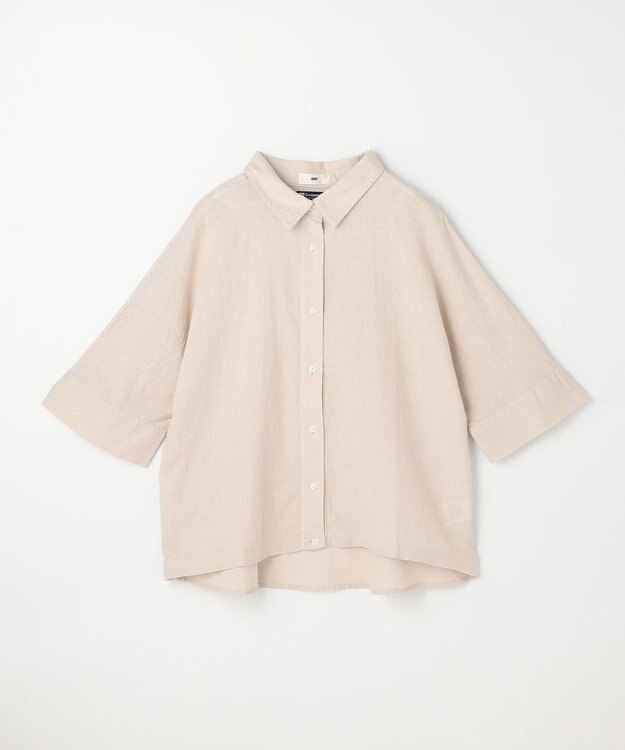 ANY ヨーロピアンリネンハーフスリーブシャツ サンドベージュ