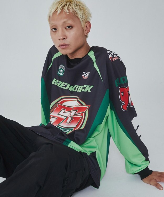 WEGO レーシングロゴメッシュT（LS） ブラック