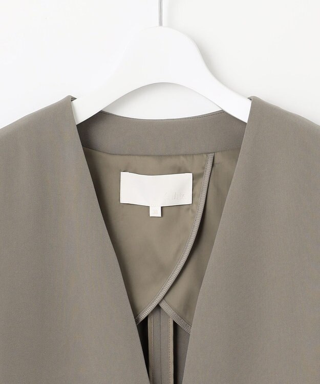 自由区 S 【セットアップ対応】トリアセダブルクロスノーカラー ジャケット モカ