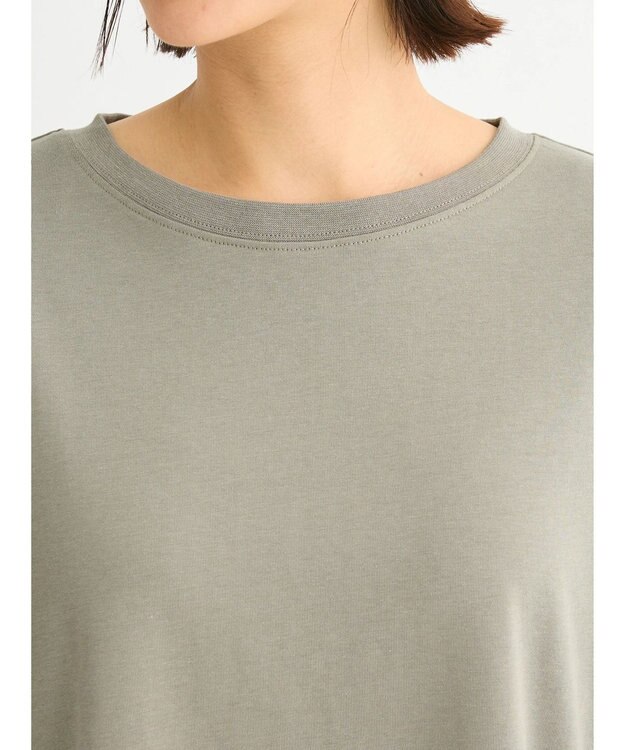 Green Parks ５分袖裾シアードッキングチュニック Khaki