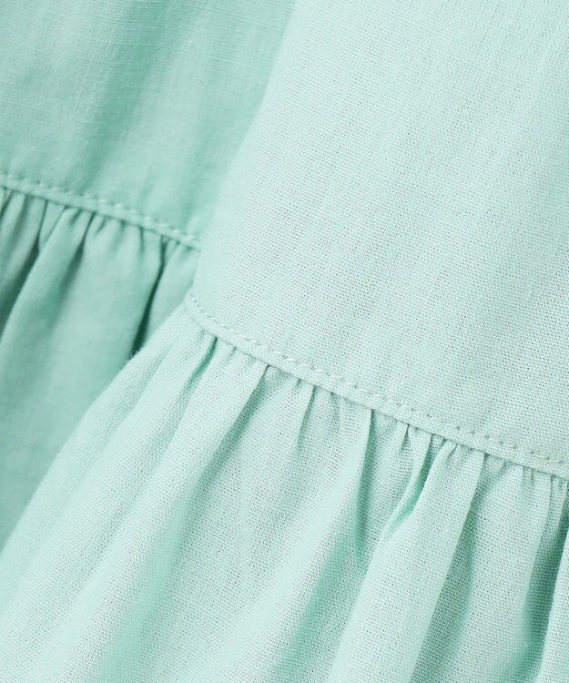 Feroux 【洗える】ドロストデザイン ワンピース グリーン系