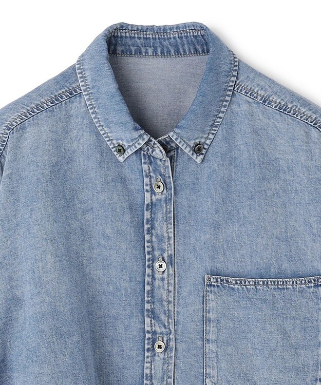 UNFILO 【UNFILO DENIM LIGHT】 クロップドシャツ ウォッシュブルー