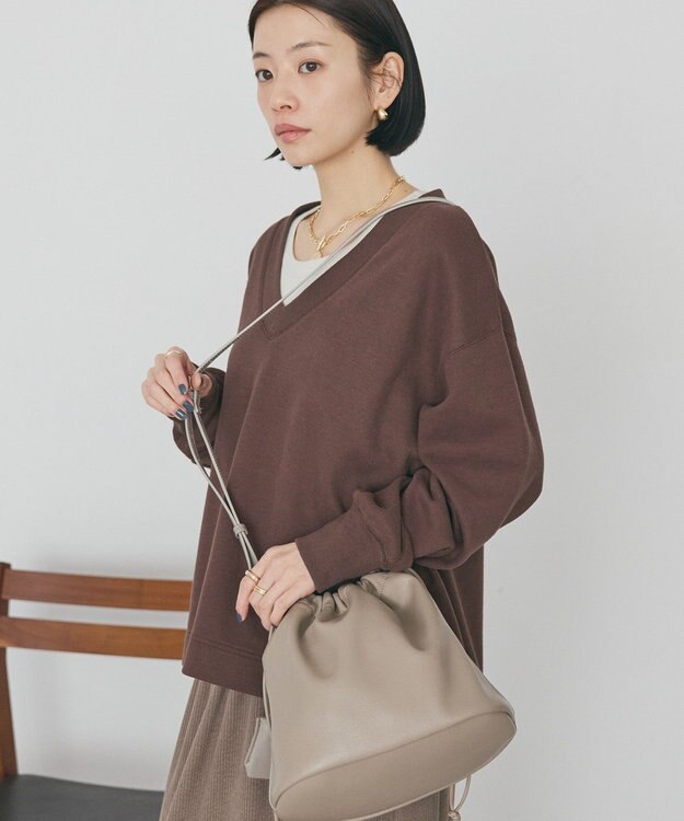 AMERICAN HOLIC Ｖネックスムース起毛プルオーバー Brown