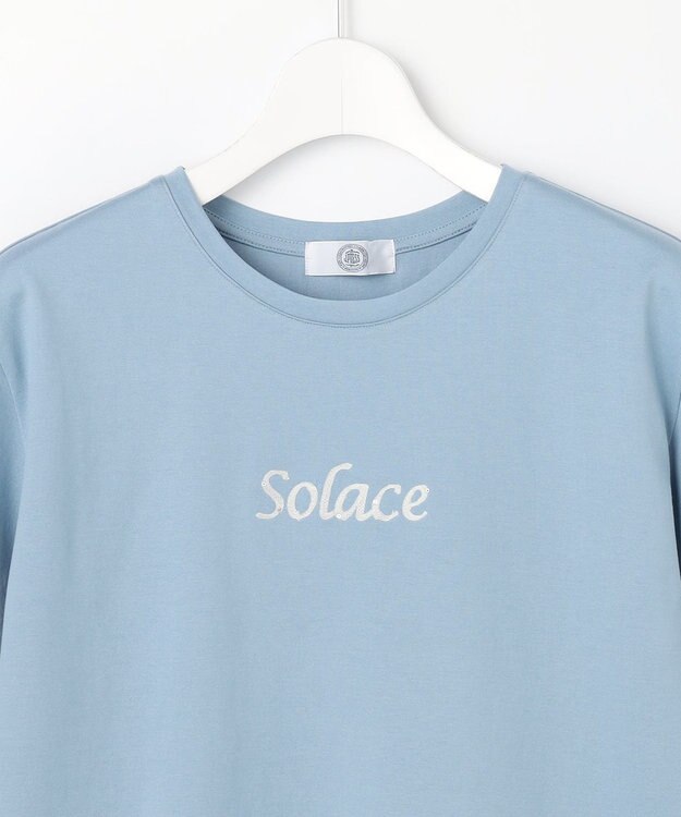 J.PRESS LADIES S 刺繍ロゴ Tシャツ サックスブルー系