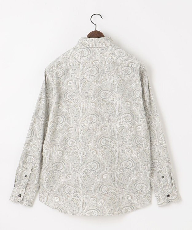 JOSEPH ABBOUD 【LIBERTY・綿100％】リバティペイズリープリントコーデュロイ シャツ ライトグレー系6