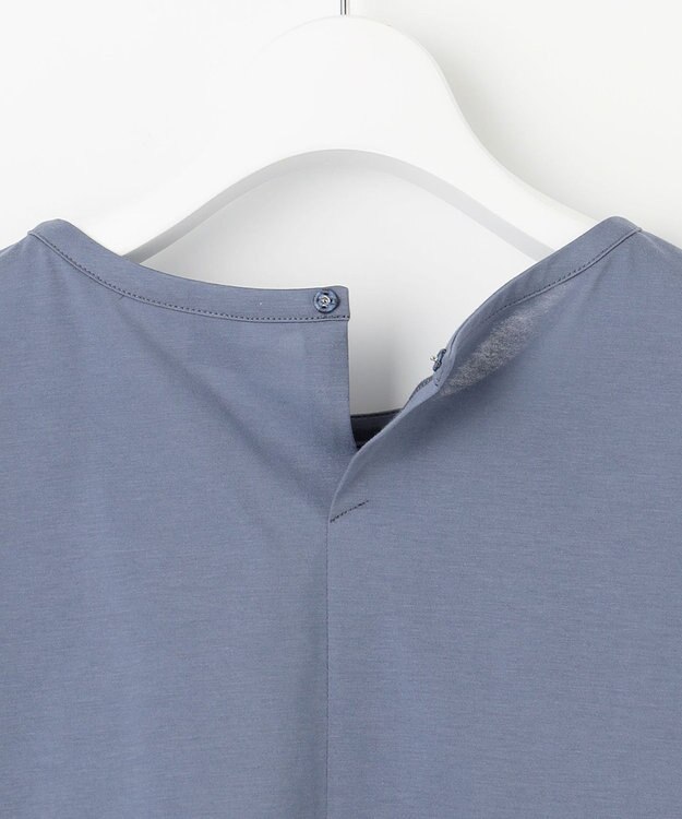 J.PRESS LADIES 【洗える】ブラウスライクジャージー カットソー ダルブルー系