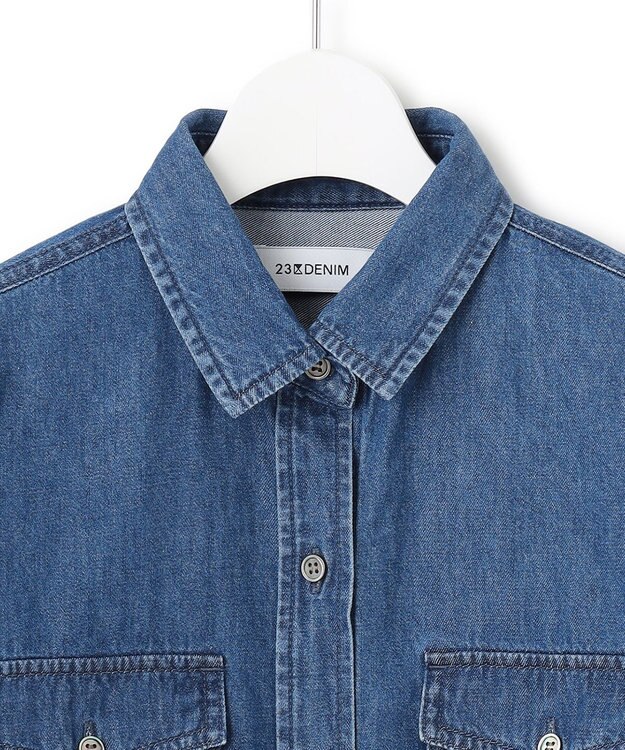 23区 【洗える】23区DENIM ライトダンガリー シャツ インディゴ