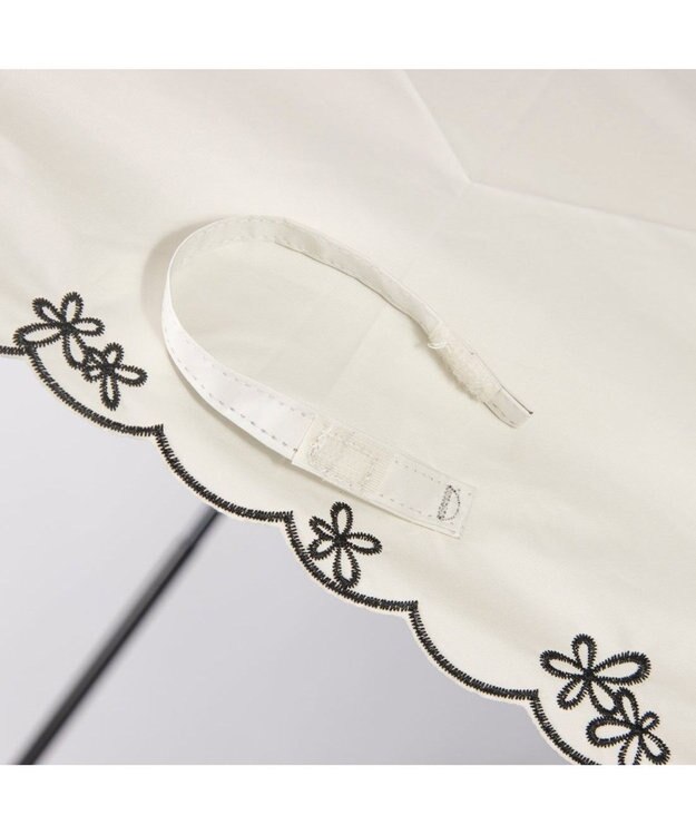 UNBILLION カシュネ cachenez / 【晴雨兼用】【日傘】 【UV カット率99.999.9％以上】PUプチフラワー刺繍ミニ折りたたみ傘 ホワイト