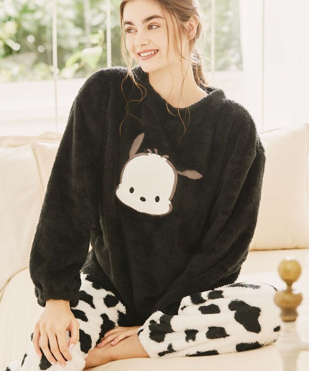 San-ai Resort（三愛水着楽園） 【SALE】温活にもぴったり！ポチャッコペアルームウェアセット・クロ  【northerly】【サンリオキャラクターズ×San-ai Resortコラボ】 ブラック