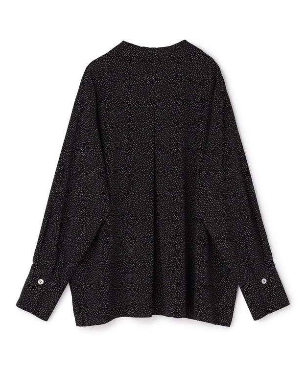 uncrave ドットプリント シャツ ブラック×ホワイト