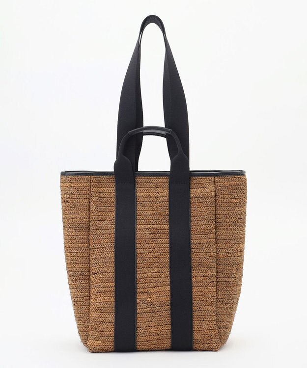 自由区 【2WAY】ハンドルラフィア トートバッグ ブラウン