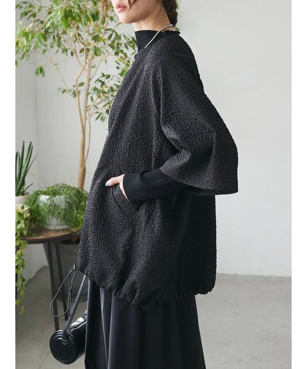 Green Parks AnriettMusee フロントジップジャガードブルゾン Black