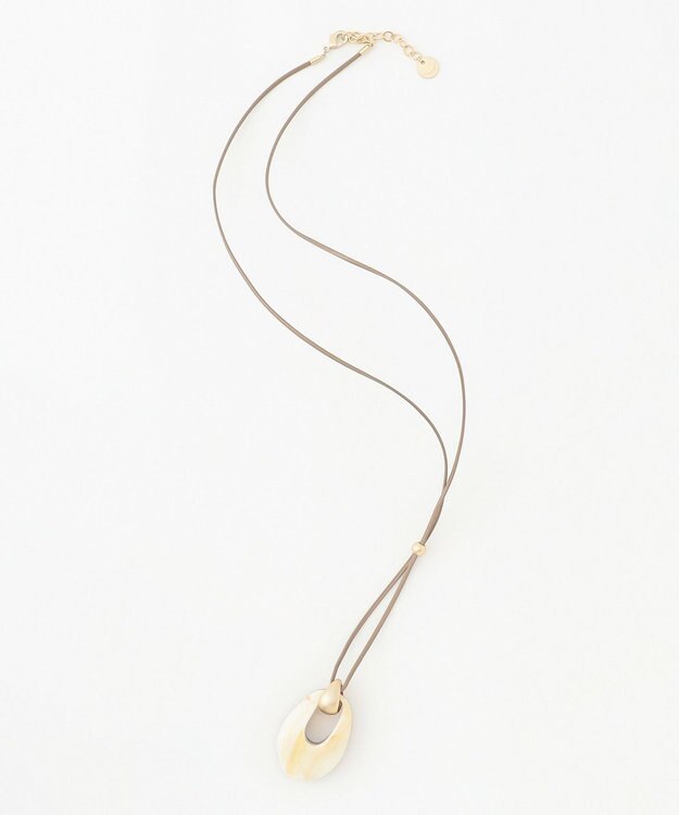 J.PRESS LADIES リバーシブルマーブル ネックレス ブラウン系