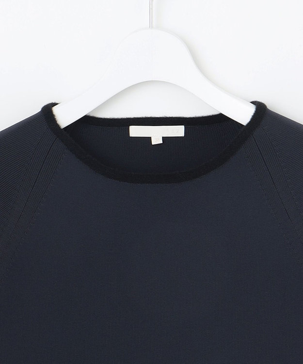 自由区 L モールブロッキング ニット ネイビー