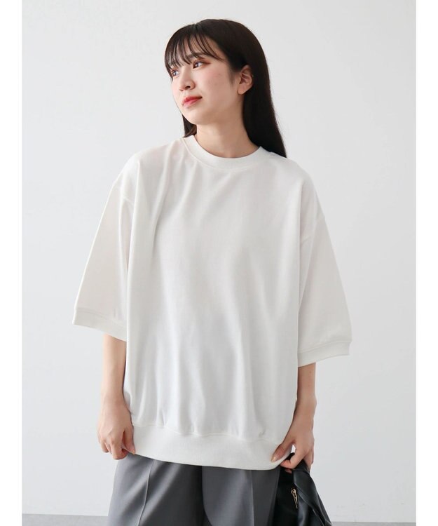 Green Parks ７分袖ロゴミニ裏毛トレＴＥＥ Off White