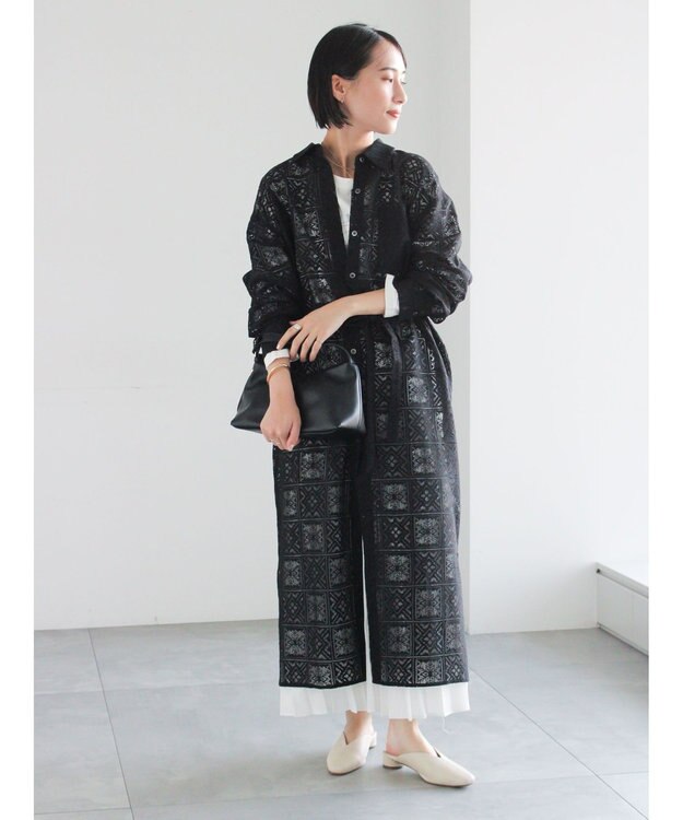 Te chichi レースシャツワンピース ブラック