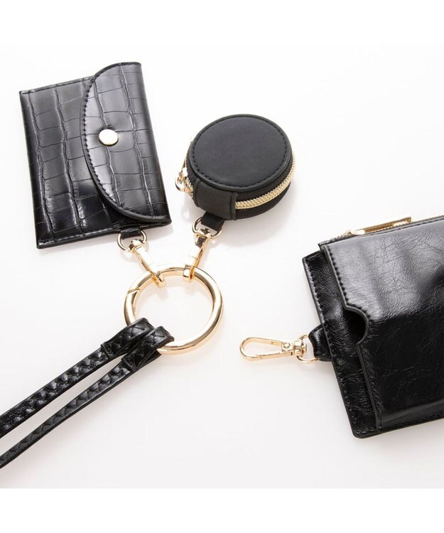 UNBILLION cachecache コンビ素材多機能スマホショルダー ブラック