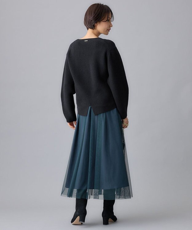 自由区 S 【洗える】ウールカシミヤブレンドプルオーバー ニット ブラック