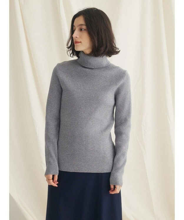 CRAFT STANDARD BOUTIQUE リブタートルネックニットプルオーバー Gray Mixture