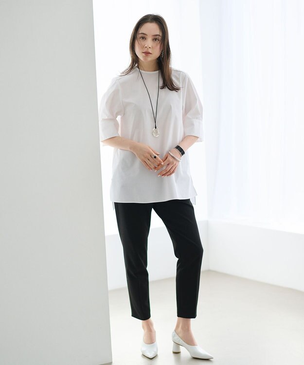 #Newans 【ANSWER for アクセサリーLOVER】ビッグカフスクルーネックブラウス ホワイト系