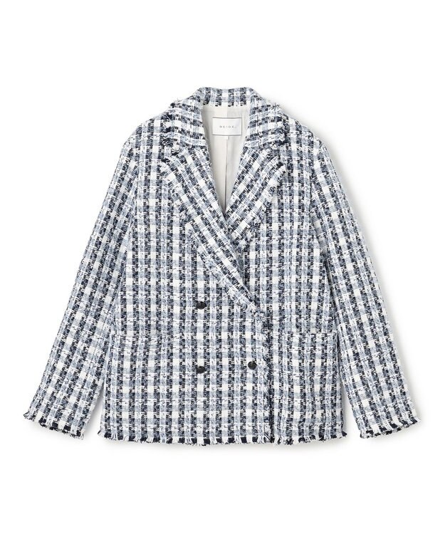 BEIGE， BERYL / ファンシーツイードダブルジャケット Navy Mix