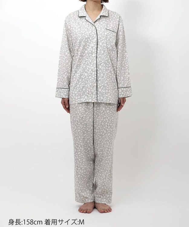 ワコール／睡眠科学 パジャマ 長袖 長ズボン 綿100%(本体) サテン 【睡眠科学×mintdesigns】 レディース YDX605 睡眠科学／ワコール アイボリー