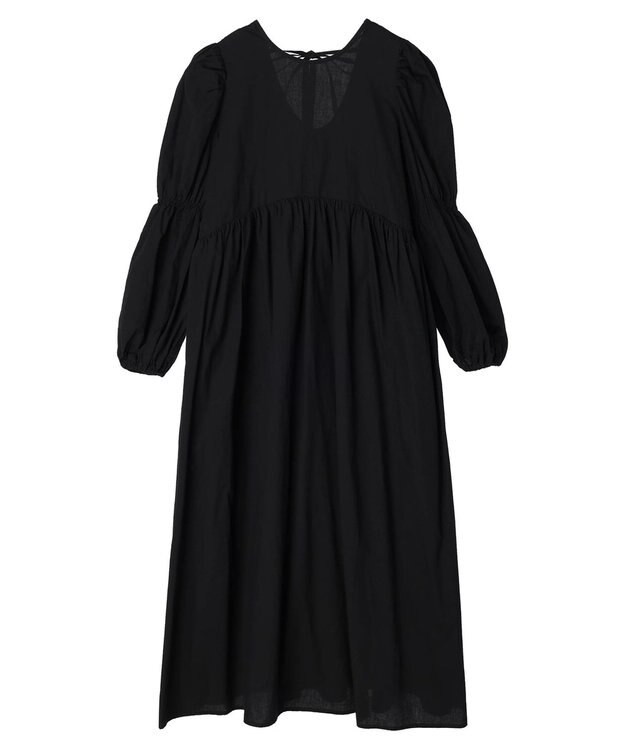 Green Parks ・Ｐｅｔｉｔ　Ｆｌｅｕｒウ゛ィラーゴスリーブワンピース Black