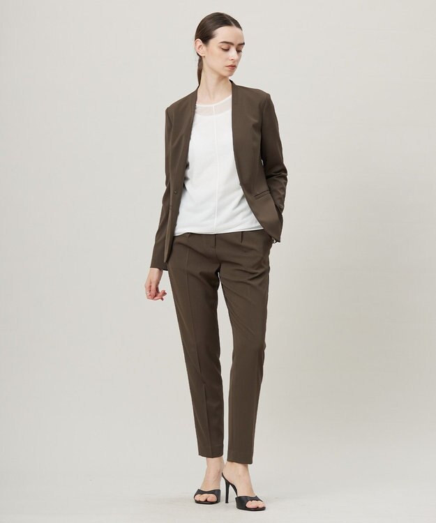 ICB 【UVカット・防シワ・速乾・洗える】Fiedテーパードパンツ カーキ系