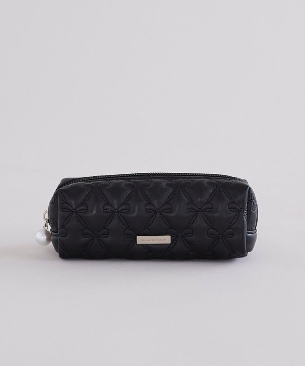 Maison de FLEUR リボンキルティングロングポーチ Black