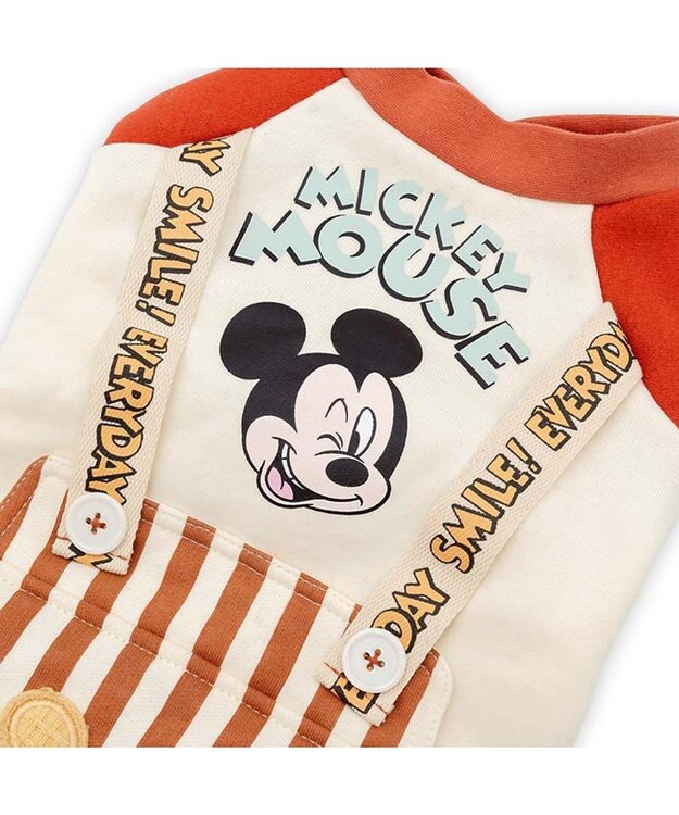 PET PARADISE ディズニー ミッキーマウス ストライプ パンツつなぎ 小型犬 ホワイト×レッド