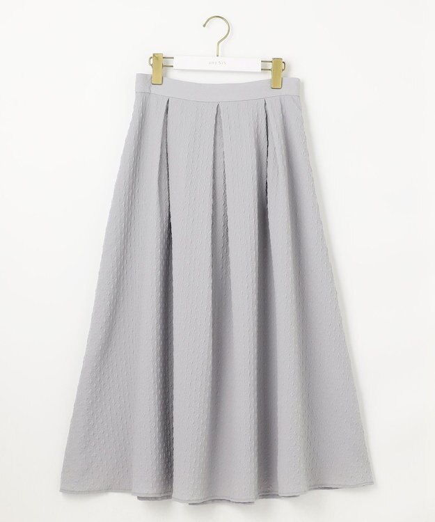 ANY SIS 【好印象企画】襟配色ニット×タックスカートセット ブラック×グレー