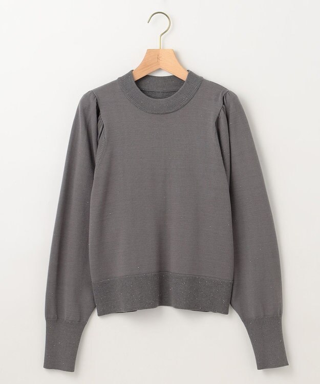 組曲 【WEB限定】ELENAスパンコールバックパール ニット チャコールグレー系