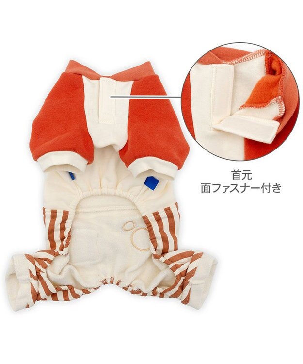 PET PARADISE ディズニー ミッキーマウス ストライプ パンツつなぎ 小型犬 ホワイト×レッド