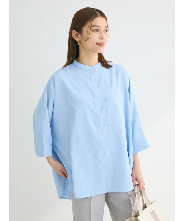 Green Parks いろいろ機能　ドルマンシャツ Sax