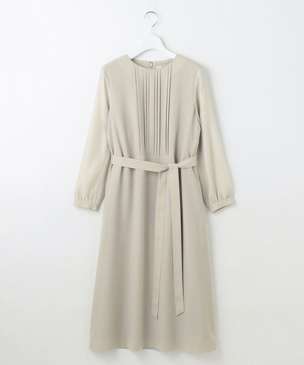 J.PRESS LADIES 【洗える】ノルディス2wayジョーゼット タックディテール ワンピース ベージュ系