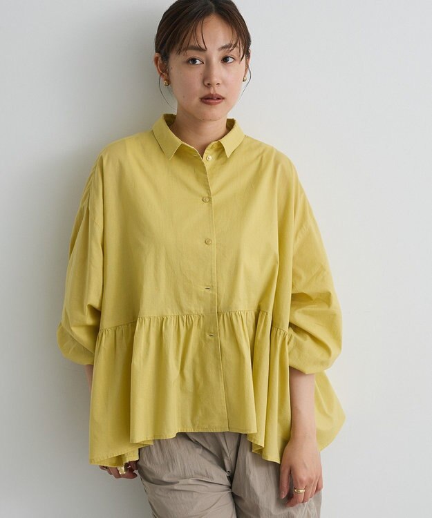 CRAFT STANDARD BOUTIQUE ペプラム長袖ブラウス Yellow