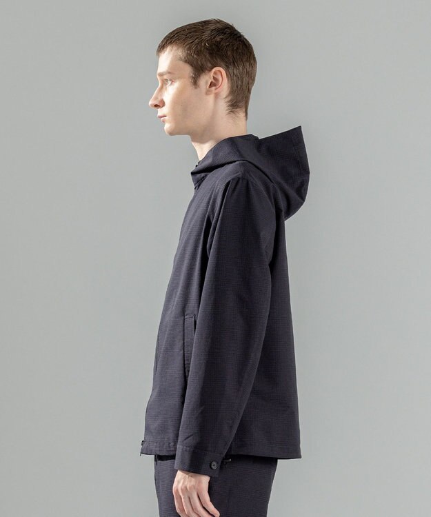 JOSEPH HOMME 新柄【洗える/ストレッチ/シワになりにくい】クールドッツストレッチ ジップアップフードブルゾン ネイビー系