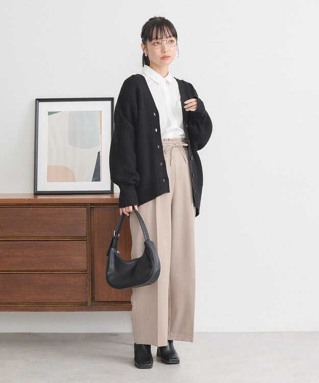 earth music&ecology ウールライクリラックスパンツ Beige