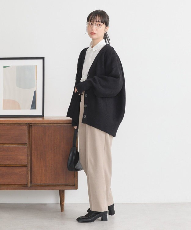 earth music&ecology ウールライクリラックスパンツ Beige