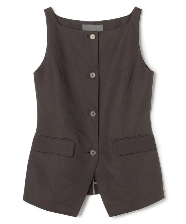 uncrave テンセルライトリネン ジレブラウス ブラウングレー