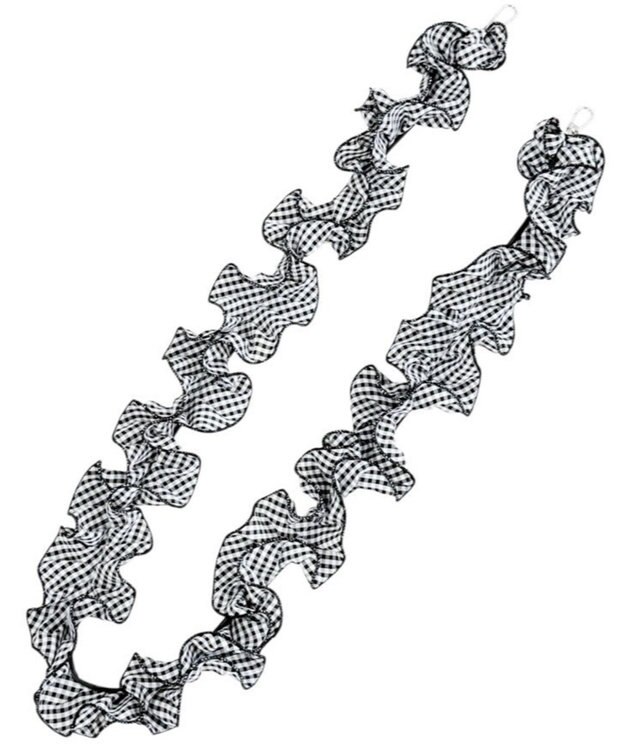 WEGO ギンガムフリルストラップ ブラック