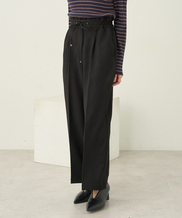 earth music&ecology ウールライクリラックスパンツ Black