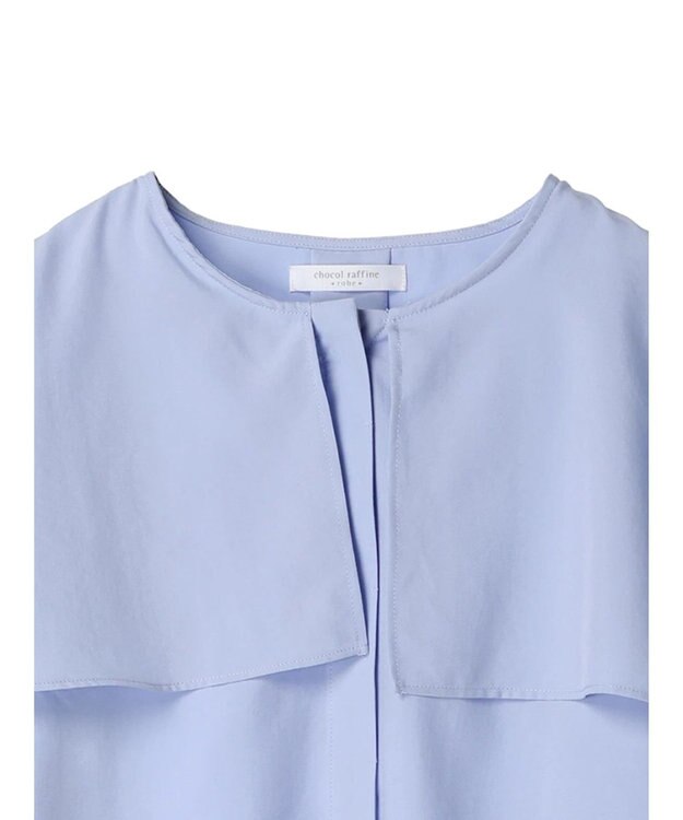 Green Parks ケープ風ブラウス Sax