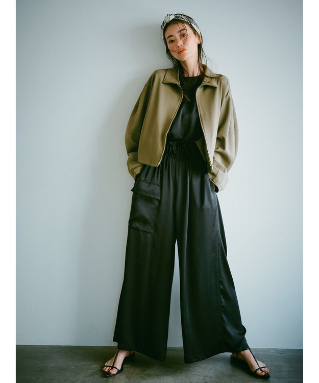 NAVE 【Nave・洗える】ヴィンテージサテン オールインワン ブラック系