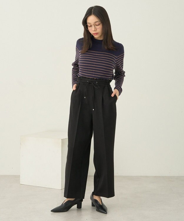 earth music&ecology ウールライクリラックスパンツ Black