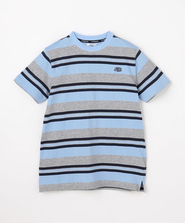 J.PRESS KIDS 【140-170cm】マルチボーダー 半袖Ｔシャツ サックスブルー