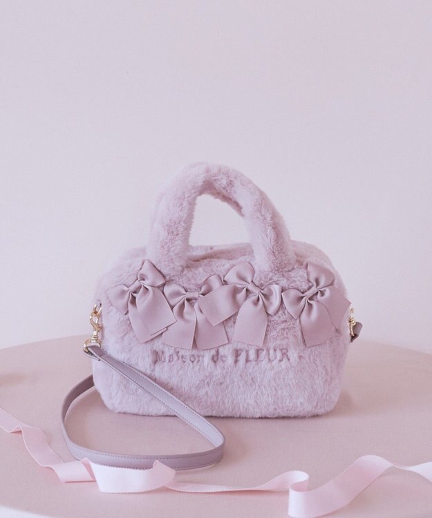 Maison de FLEUR ピンクマニア2Wayファーリボンミニバッグ Pink