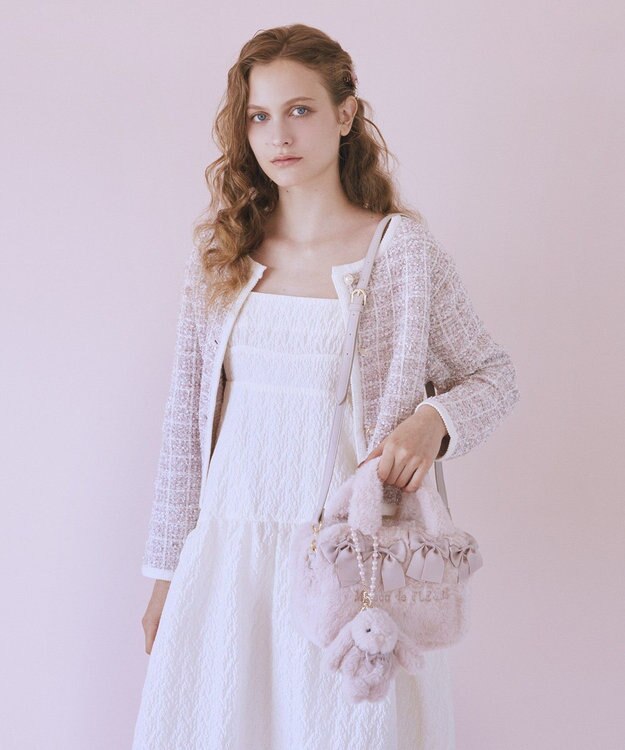 Maison de FLEUR ピンクマニア2Wayファーリボンミニバッグ Light Pink