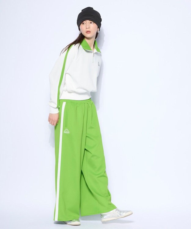 OP／FILA 【Kappa】ジャージ トラックワイドパンツ ライトグリーン