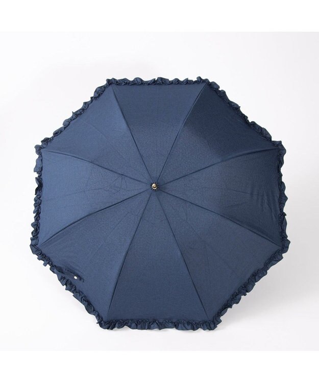 UNBILLION カシュネ cachenez / 【晴雨兼用】【日傘】 シャンプレーフリルトップレス折りたたみ傘 ネイビー